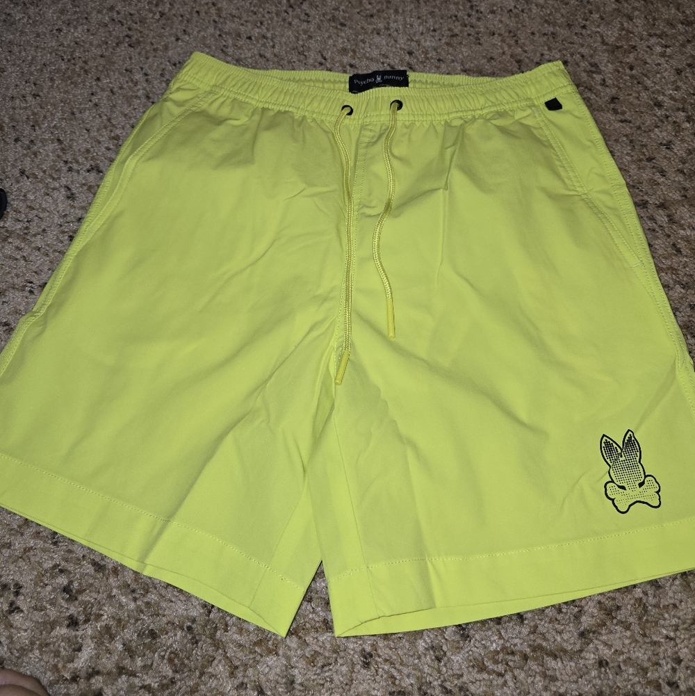 Psycho Bunny Men’s Neon Lime Swim Shorts